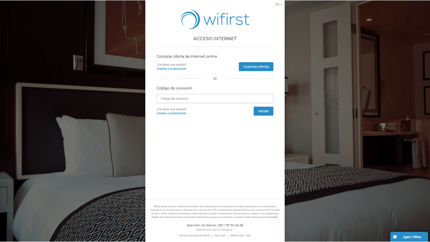 Quiero acceder a la red Wifirst con un codigo de conexion 2